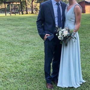 Azazie Maren Bridesmaid Dress Mist (light blue)